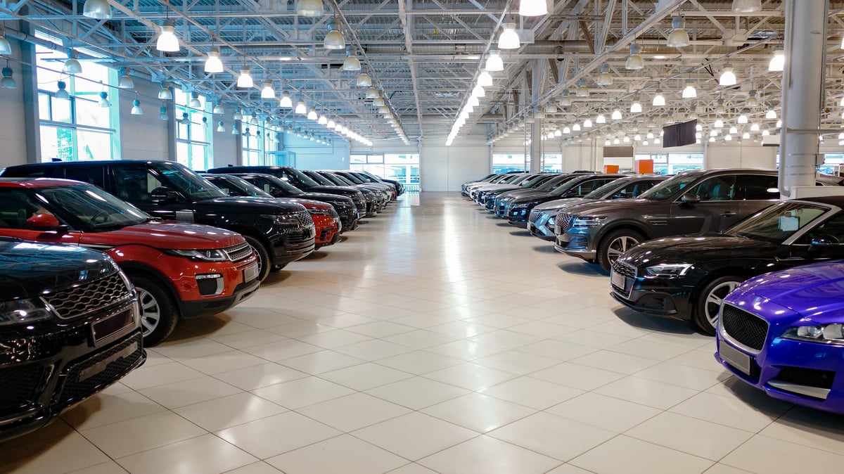 Modern car showroom interior